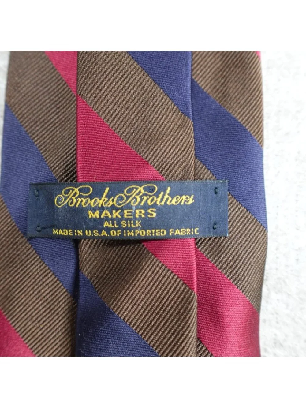 Brooks Brothers Tie Blue Red Striped Repp Regimental Makers USA Vintage